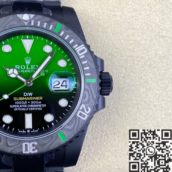 Rolex The Submariner Custom Gradient Green Size 40mm Watch