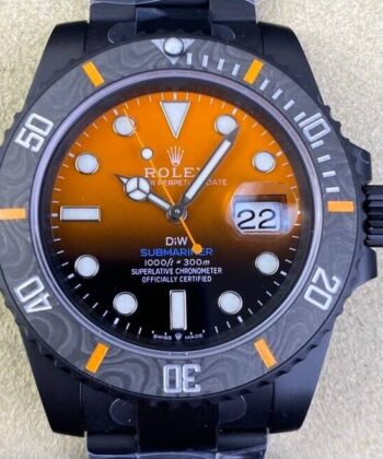 Rolex Watch Submariner Custom Gradient Orange Size 40mm VS