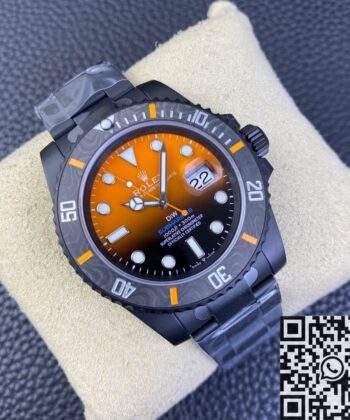 Rolex Watch Submariner Custom Gradient Orange Size 40mm VS