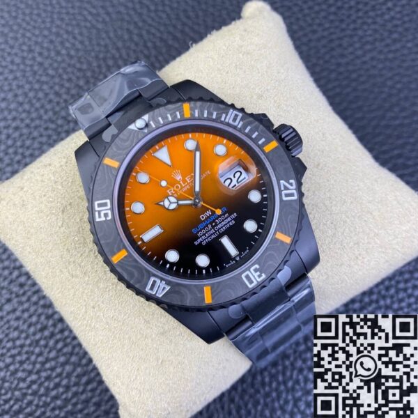 Rolex Watch Submariner Custom Gradient Orange Size 40mm VS