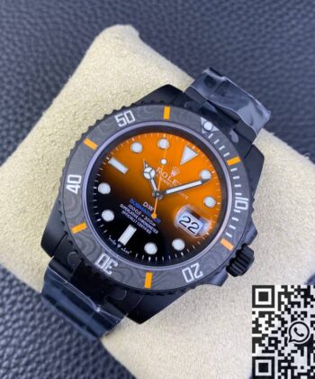 Rolex Watch Submariner Custom Gradient Orange Size 40mm VS