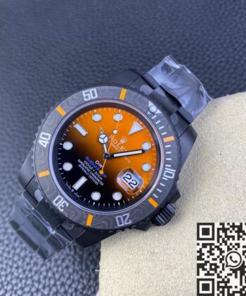 Rolex Watch Submariner Custom Gradient Orange Size 40mm VS
