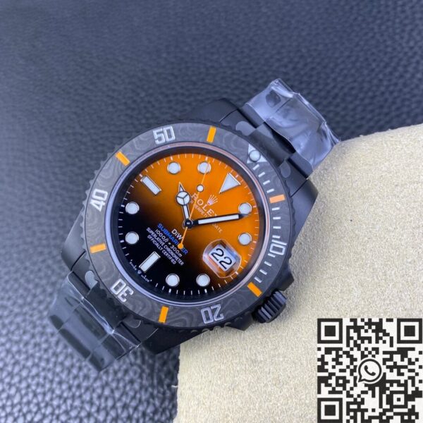 Rolex Watch Submariner Custom Gradient Orange Size 40mm VS