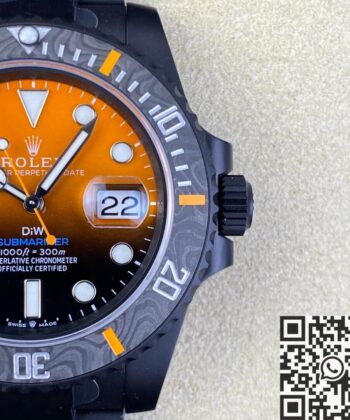 Rolex Watch Submariner Custom Gradient Orange Size 40mm VS