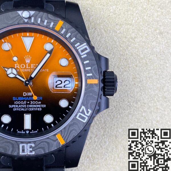 Rolex Watch Submariner Custom Gradient Orange Size 40mm VS