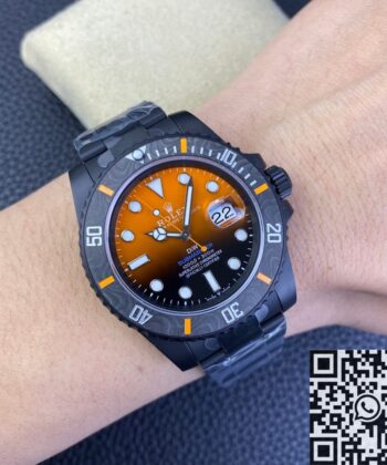Rolex Watch Submariner Custom Gradient Orange Size 40mm VS