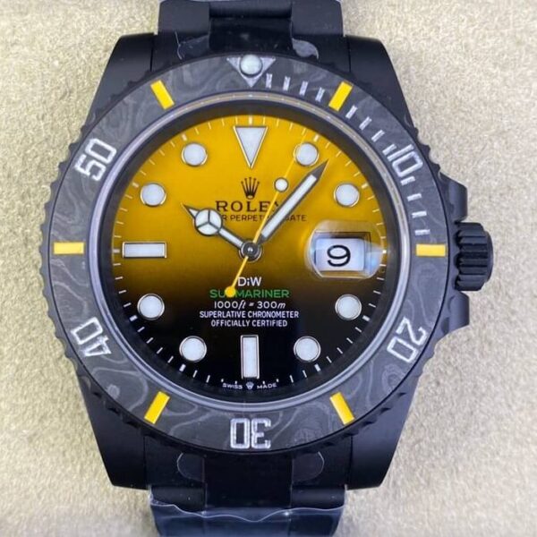 Date Rolex Submariner​ Custom Gradient Yellow Size 40mm Watch