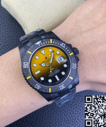 Date Rolex Submariner​ Custom Gradient Yellow Size 40mm Watch