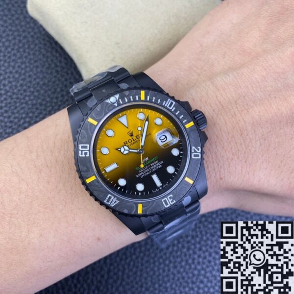 Date Rolex Submariner​ Custom Gradient Yellow Size 40mm Watch
