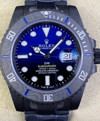 Mens Rolex Submariner​ Custom Gradient Blue Size 40mm Watch