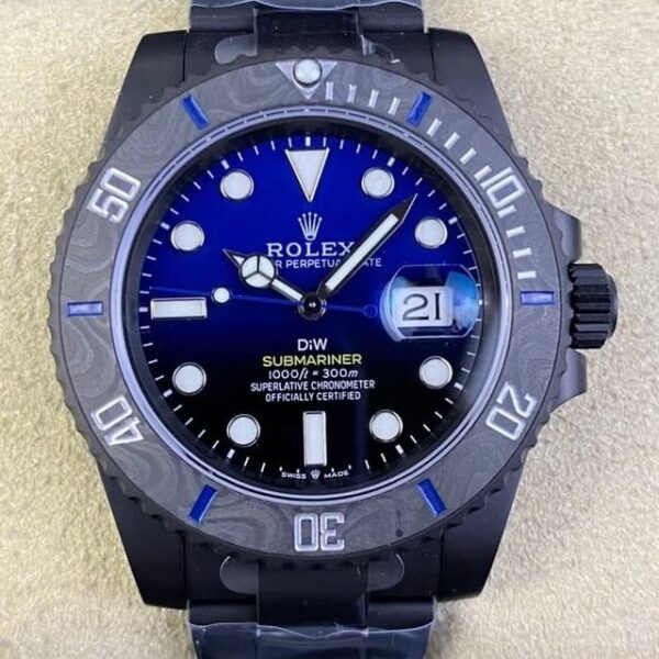 Mens Rolex Submariner​ Custom Gradient Blue Size 40mm Watch