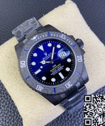 Mens Rolex Submariner​ Custom Gradient Blue Size 40mm Watch