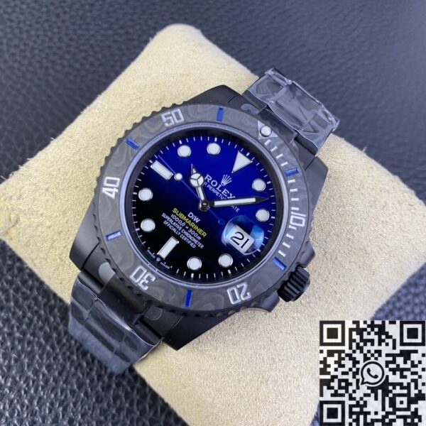 Mens Rolex Submariner​ Custom Gradient Blue Size 40mm Watch