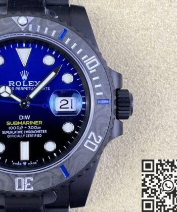 Mens Rolex Submariner​ Custom Gradient Blue Size 40mm Watch