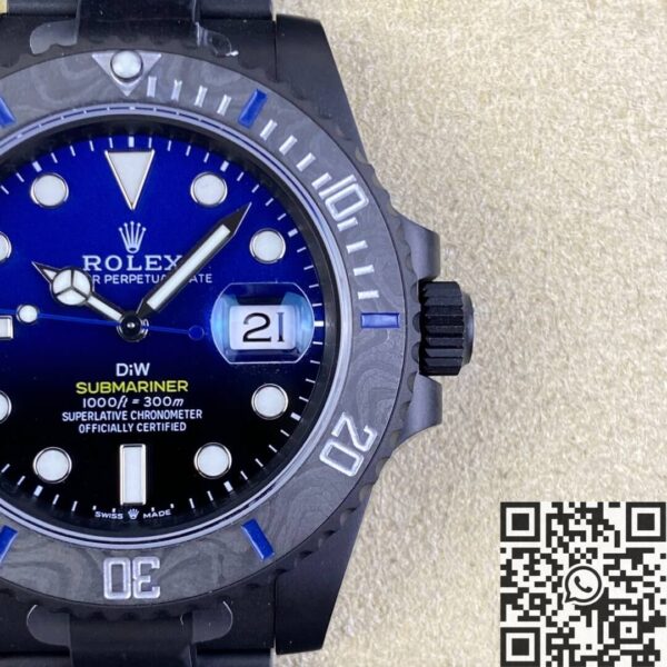 Mens Rolex Submariner​ Custom Gradient Blue Size 40mm Watch