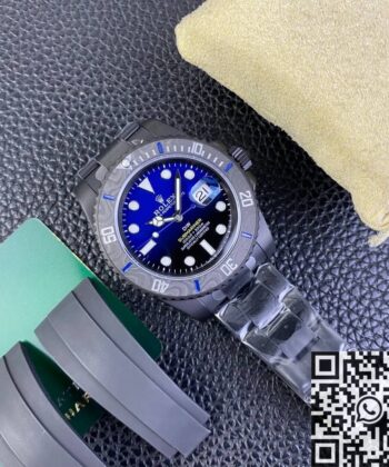 Mens Rolex Submariner​ Custom Gradient Blue Size 40mm Watch