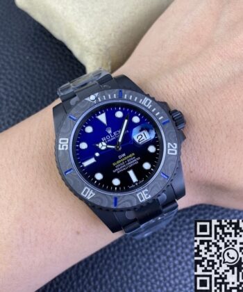 Mens Rolex Submariner​ Custom Gradient Blue Size 40mm Watch