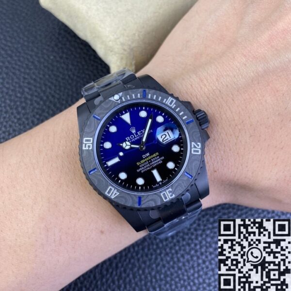 Mens Rolex Submariner​ Custom Gradient Blue Size 40mm Watch