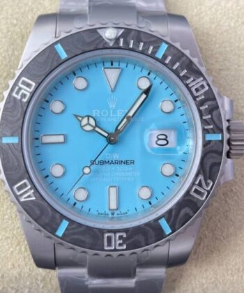 Rolex Men's Submariner​ Custom Tiffany Blue Size 40mm Watch