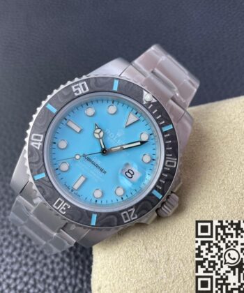 Rolex Men's Submariner​ Custom Tiffany Blue Size 40mm Watch