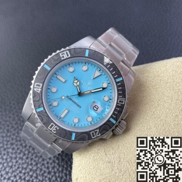 Rolex Men's Submariner​ Custom Tiffany Blue Size 40mm Watch