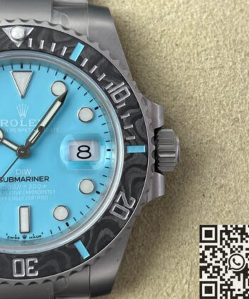 Rolex Men's Submariner​ Custom Tiffany Blue Size 40mm Watch