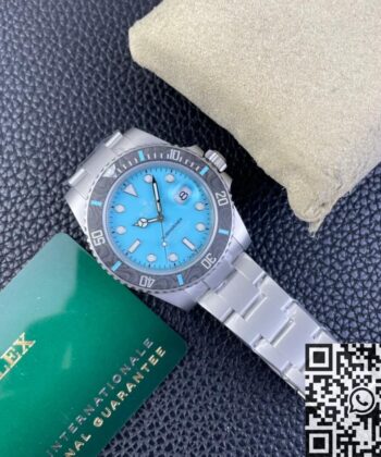 Rolex Men's Submariner​ Custom Tiffany Blue Size 40mm Watch
