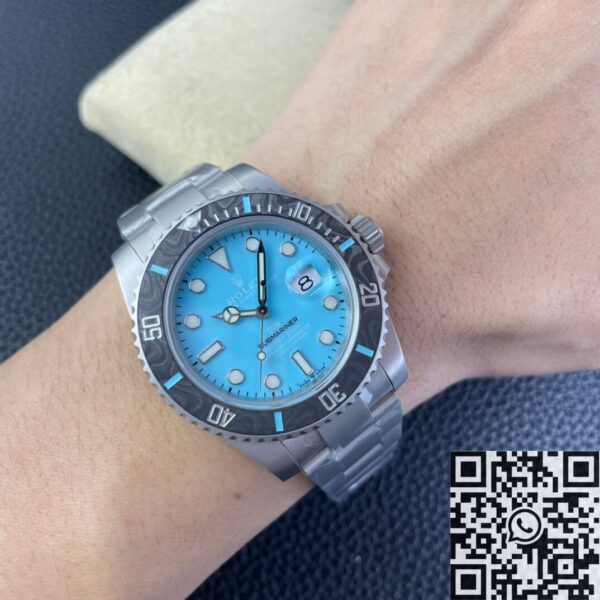Rolex Men's Submariner​ Custom Tiffany Blue Size 40mm Watch