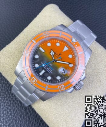 Rolex Watches Submariner Custom Orange Dial Size 40mm