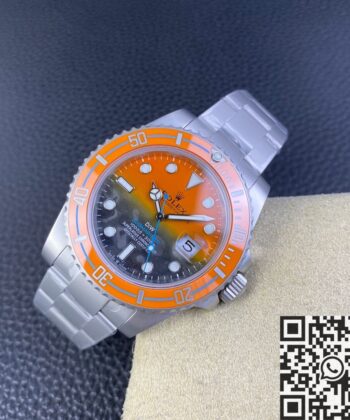 Rolex Watches Submariner Custom Orange Dial Size 40mm
