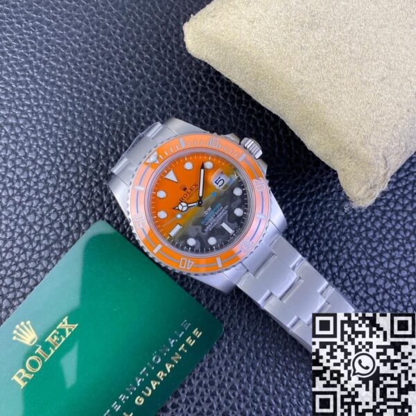 Rolex Watches Submariner Custom Orange Dial Size 40mm