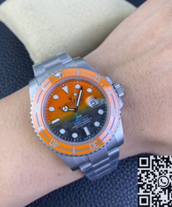 Rolex Watches Submariner Custom Orange Dial Size 40mm