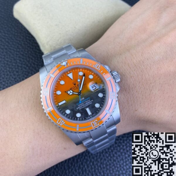 Rolex Watches Submariner Custom Orange Dial Size 40mm