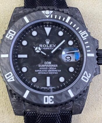 Rolex Submariner Replica Watches Carbon Fiber Case White
