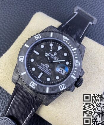 Rolex Submariner Replica Watches Carbon Fiber Case White