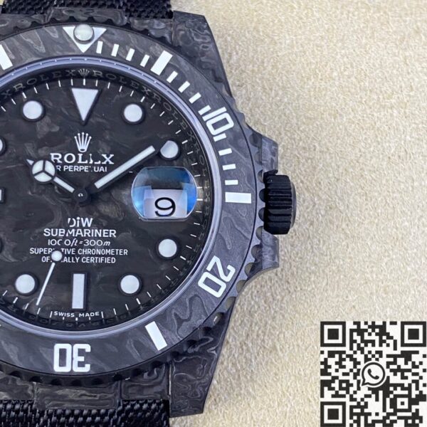 Rolex Submariner Replica Watches Carbon Fiber Case White