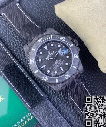 Rolex Submariner Replica Watches Carbon Fiber Case White