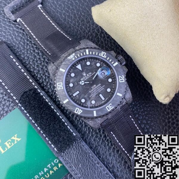 Rolex Submariner Replica Watches Carbon Fiber Case White