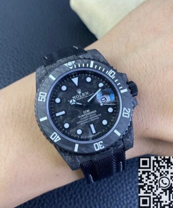 Rolex Submariner Replica Watches Carbon Fiber Case White
