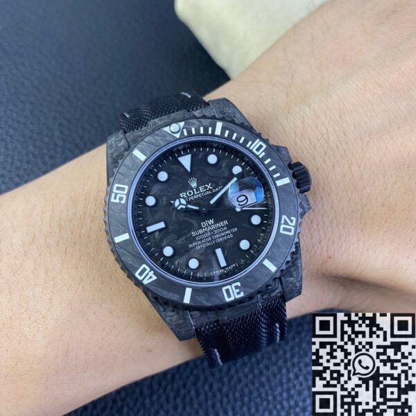 Rolex Submariner Replica Watches Carbon Fiber Case White