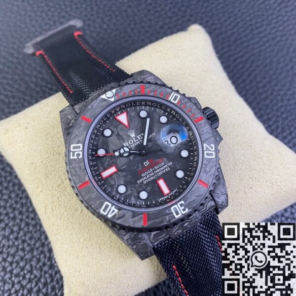 Rolex Submariner Copy Custom Colored Carbon Fiber Case Red