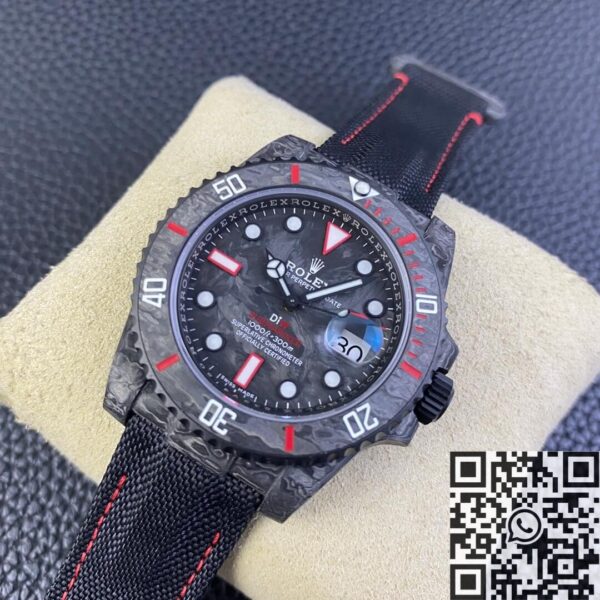 Rolex Submariner Copy Custom Colored Carbon Fiber Case Red