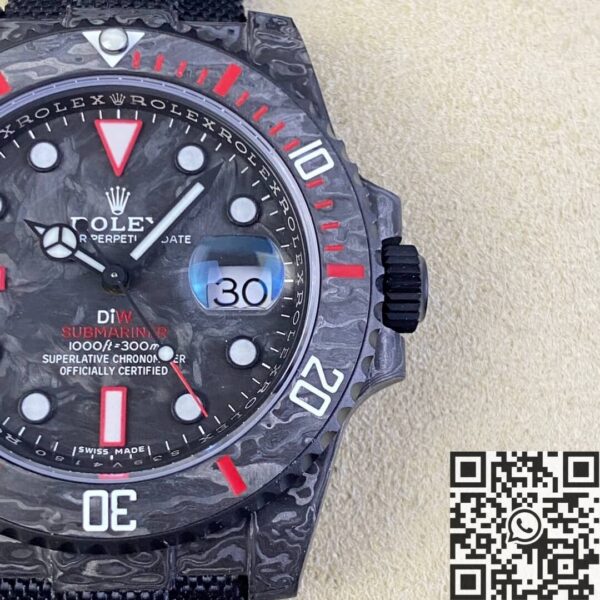 Rolex Submariner Copy Custom Colored Carbon Fiber Case Red