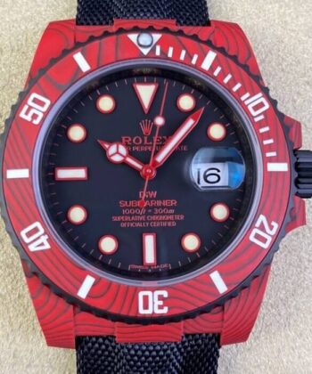 Rolex Submariner Clone​ Custom Red Carbon Fiber Case Watch