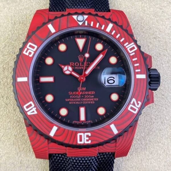 Rolex Submariner Clone​ Custom Red Carbon Fiber Case Watch