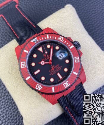 Rolex Submariner Clone​ Custom Red Carbon Fiber Case Watch