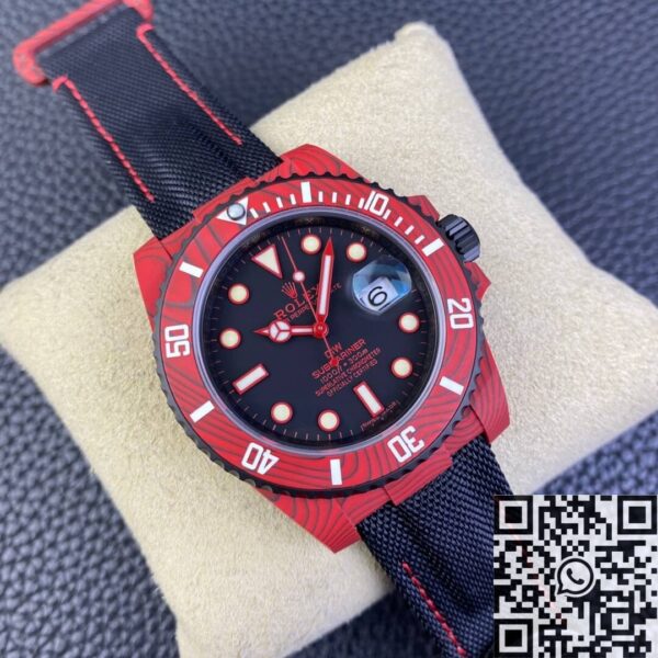 Rolex Submariner Clone​ Custom Red Carbon Fiber Case Watch