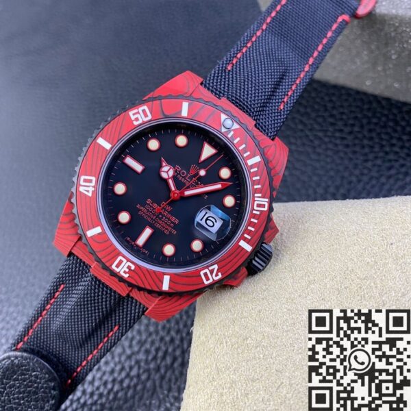 Rolex Submariner Clone​ Custom Red Carbon Fiber Case Watch