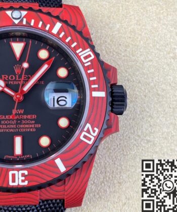 Rolex Submariner Clone​ Custom Red Carbon Fiber Case Watch