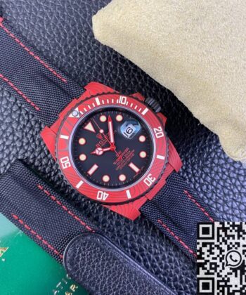 Rolex Submariner Clone​ Custom Red Carbon Fiber Case Watch